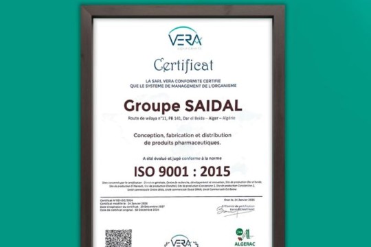 Saidal maintains its ISO 9001 certification-Algeria