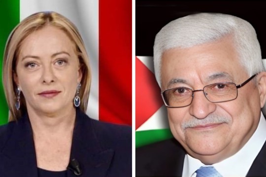 President Abbas discusses developments with Italian Prime Minister Meloni in Rome