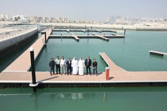 Ithmaar Development Company announces the completion of pontoons and floating facility construction in Dilmunia Marina-Bahrain