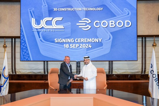 أورباكون القابضة UCC توقع اتفاقية نهائية مع COBOD الدنماركية لشراء الجيل الثالث لأكبر طابعات ثلاثية الأبعاد في العالم لبناء مدارس مستدامة في قطر