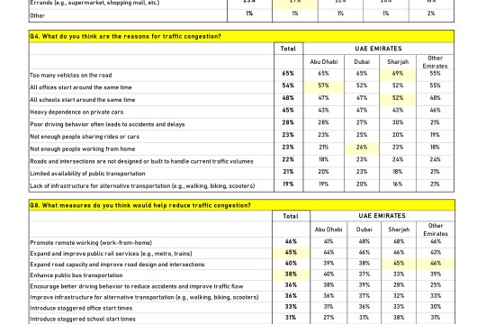 UAE traffic woes: what do motorists think? (Research Project)