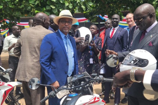 UNDP hands over brick-making machines, motorbikes to humanitarian ministry