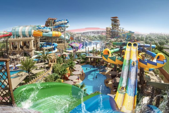 Yas Waterworld Yas Island expansion work 55pc complete